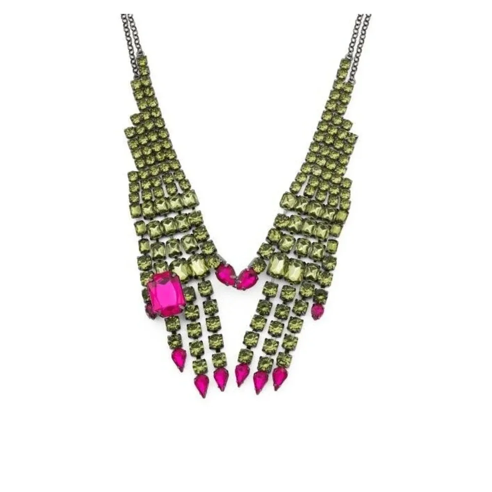 Betsey Johnson Green Crystal Witch Hands Necklace Halloween Cosplay Costume